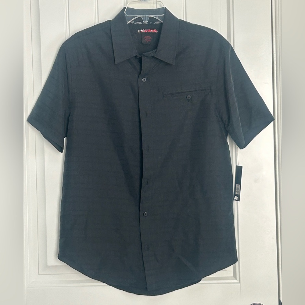 Tony Hawk Men's Black Short-Sleeve Button-Down Shirt